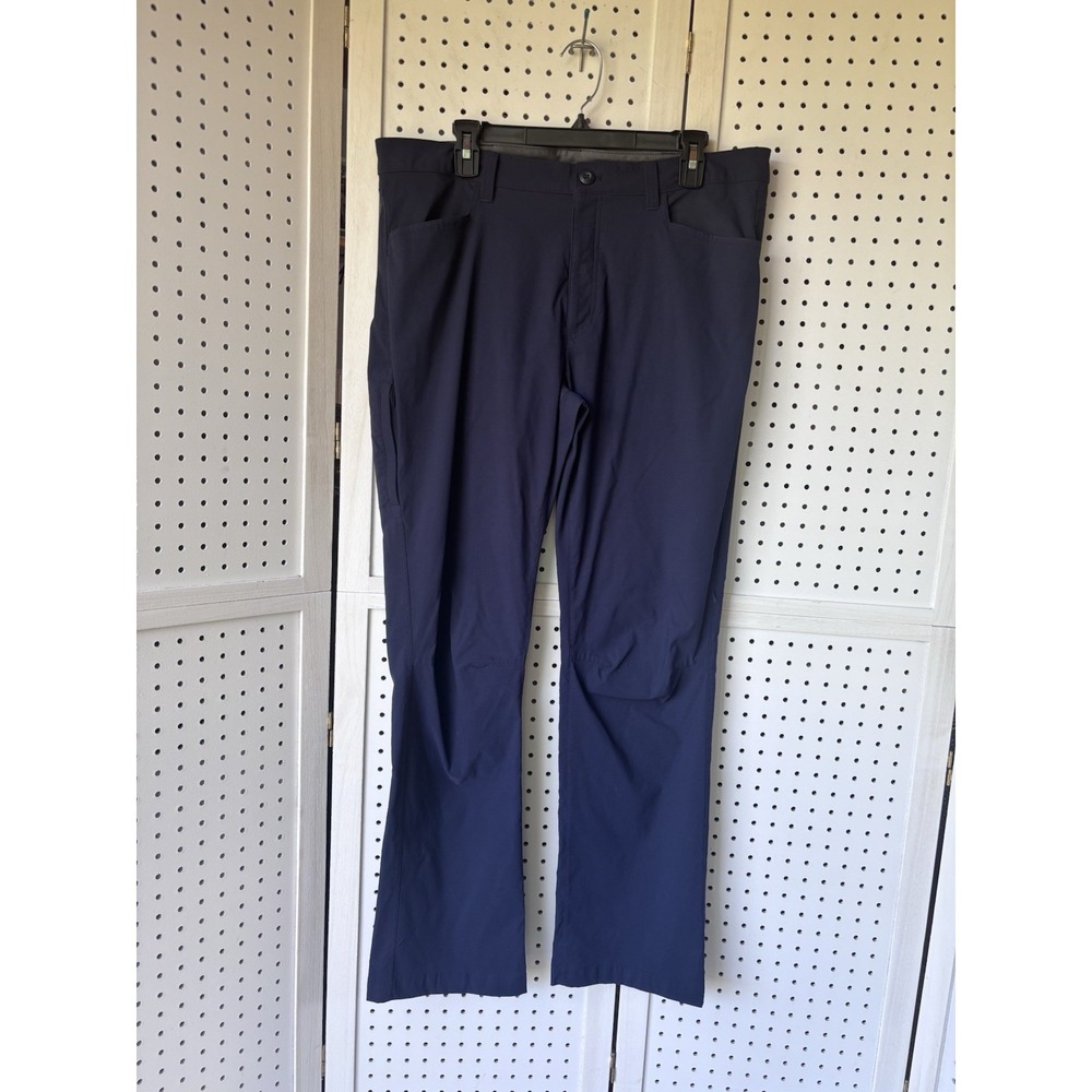 Eddie Bauer Tech Pants Navy Blue Men's 36x32 Nylon Spandex Pockets Stretch